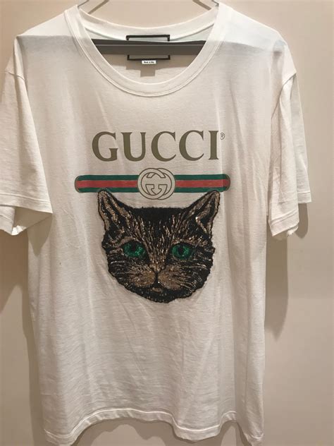 gucci cat t-shirt mens|Gucci t shirt animal.